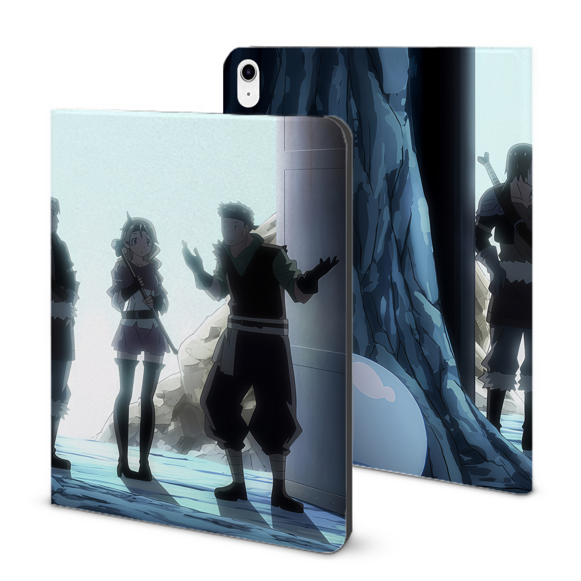 （画像用） 転スラ Regarding Reincarnated to Slime IPad ケース ブック型 PUレザー TPU 耐衝撃 軽量 薄型 ペン収納なし 全面保護 IPad 各モデル対応